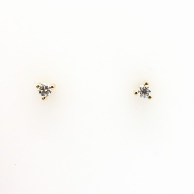 Image 26936894 - Paar Ohrstecker mit Brillanten, GG 585/000, 2 Brill. zus. ca. 0.16 ct Weiß/si