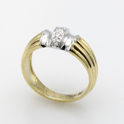 Image 26936930 - Ring mit Brillanten, GG/WG Brill. zus. ca. 0.10 ct Weiß/vs, RW ca. 55 ...