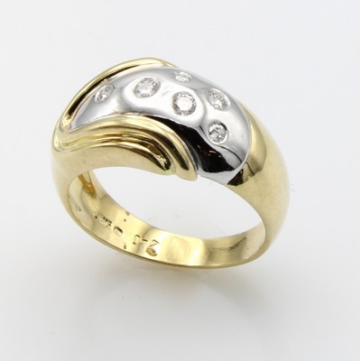 Image 26936981 - Ring mit Brillanten, GG 585/000, z.T. rhod.,Brill. zus. ca. 0.17 ct Weiß/vs, RW ...