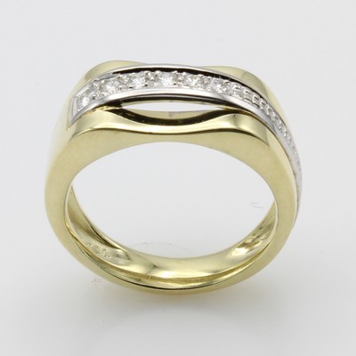 Image 26936988 - Ring mit Brillanten, GG/WG 585/000, Brill. zus. ca. 0.21 ct Weiß/si, RW ca. 58 ...