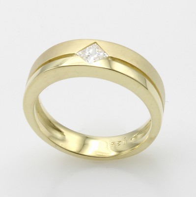 Image 26937022 - Ring mit Diamant, GG 585/000, Diamant im Princess Cut ca. 0.25 ct feines Weiß/vs, ...