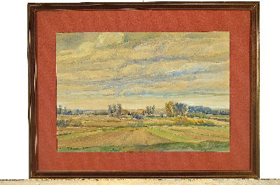 26937045k - Werner Brand, 1933-2021, Landschaft in der Vorderpfalz, Aquarell auf Papier, links unten ...