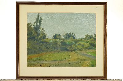 26937046k - Werner Brand, 1933-2021, Hügelige Landschaft, Pastell auf Papier, links unten sign. ...