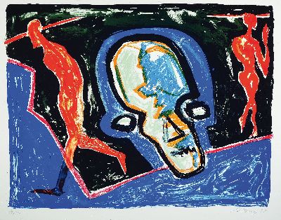 Image Helge Leiberg, geb. 1954, Farbsiebdruck, handsign. und dat. 87, num. 11/12, Blattgr. ca. ...