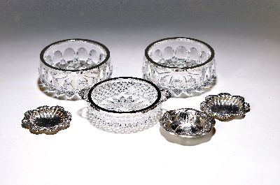 Image Drei Servierschälchen mit Silbermontur, und drei Silberschälchen, um 1900 bis ...