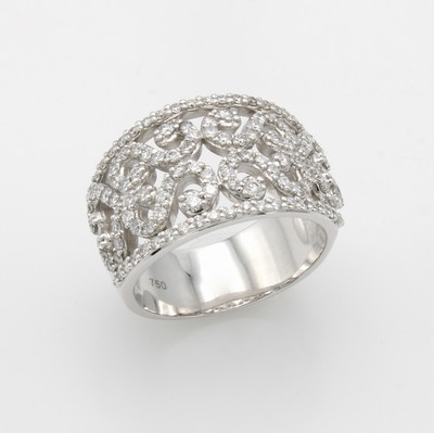 Image Ring mit Brillanten, WG 750/000, ornament- reiches Design, 118 Brill. zus. ca. 0.85 ct ...