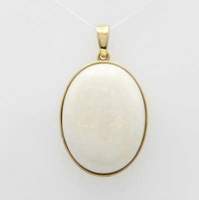 Image Anhänger mit australischem Opal, GG 585/000, ovaler Opal in glatter Fassung ca. ...