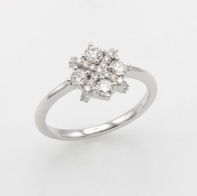 Image Ring mit Brillanten, WG 585/000, viereck. Form mit überkreuztem Design, 25 Brill. ...