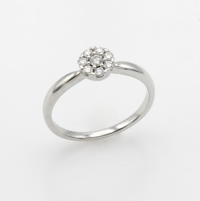 Image Ring mit Brillanten, WG 585/000, 8 Brill. in rundem Ringkopf gef. zus. ca. 0.20 ct ...