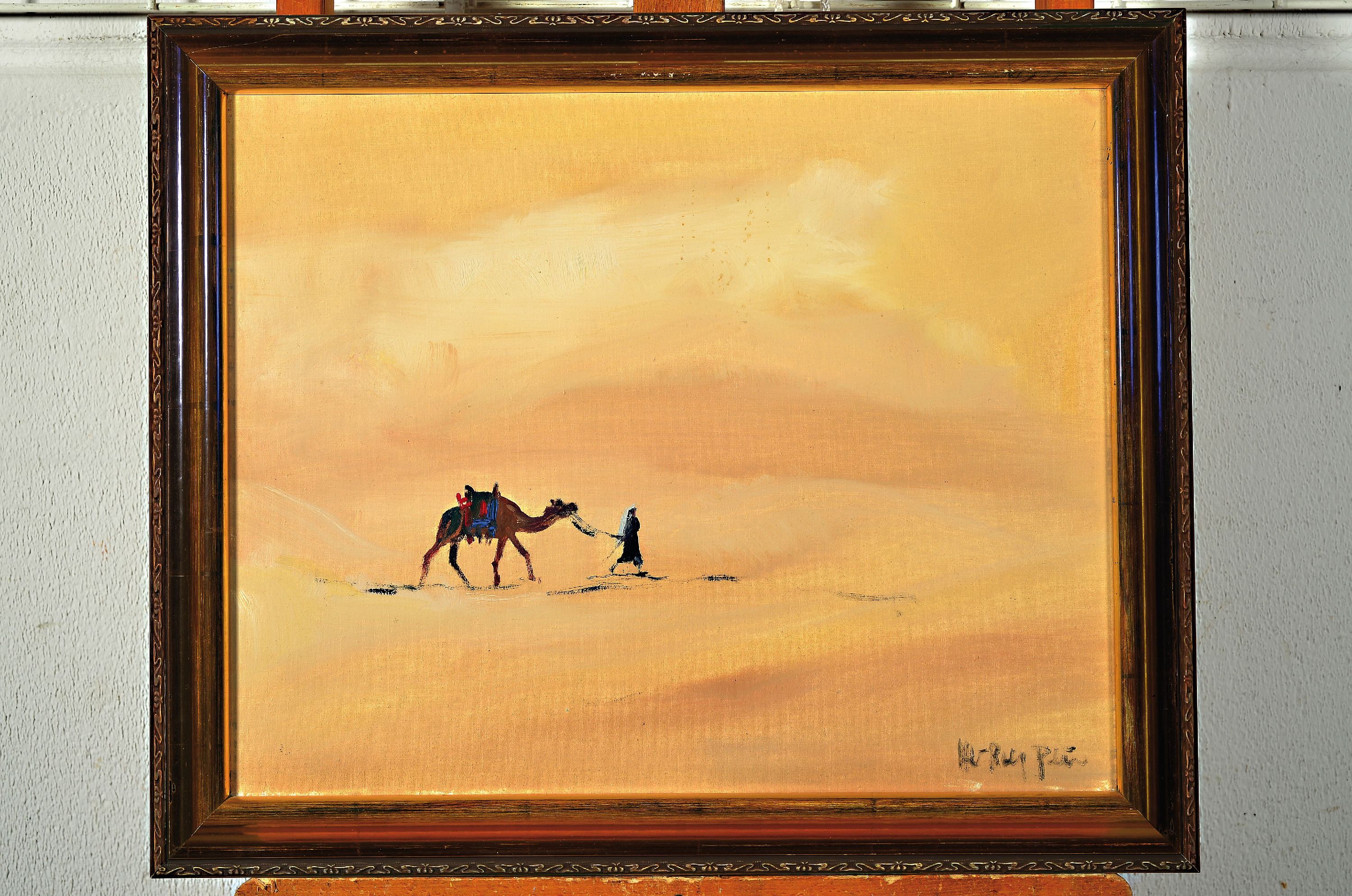Detail k: Hans Rolf Peter, 1926 - 2020 Neustadt/Wstr. zwei Ölgemälde: Beduinenmarkt in der Sinai- Wüste, Etikett Kunstausstellung der Münchener ...