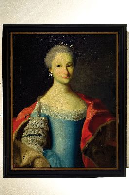 26937103k - Unbekannter Barockmaler, 17. Jh., Porträt einer jungen Adligen im blauen Kleid, ...