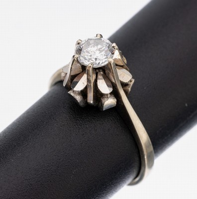Image 26937109 - 18 kt Gold Brillant-Ring, WG 750/000, Brillant ca. 0.40 ct Weiß/p1, RW 52, ca. ...