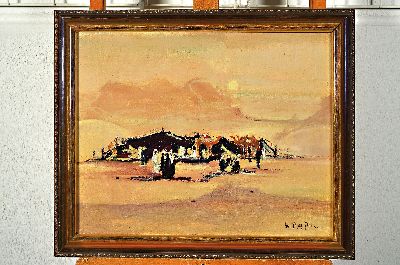 26937134l - Hans Rolf Peter, 1926 - 2020 Neustadt/Wstr. zwei Ölgemälde: Beduinenmarkt in ...