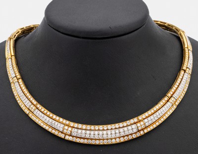 Image 26937150 - 18 kt Gold Brillant-Collier, GG/WG 750/000,ca. 430 Brillanten im Verlauf zus. ca. 15.0 ...