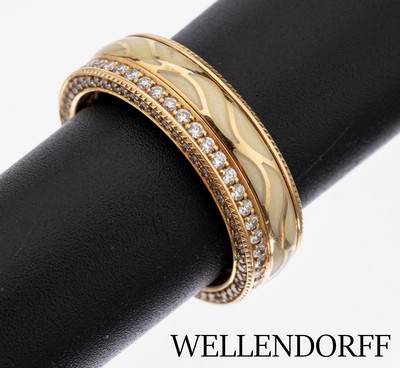 Image 26937223 - 18 kt Gold WELLENDORFF Brillant-Ring mit Email, GG 750/000, Modell ...