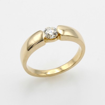 Image Ring mit Brillant, GG 585/000, Spannring- optik, Brill. ca. 0.40 ct Weiß/si, RW ...
