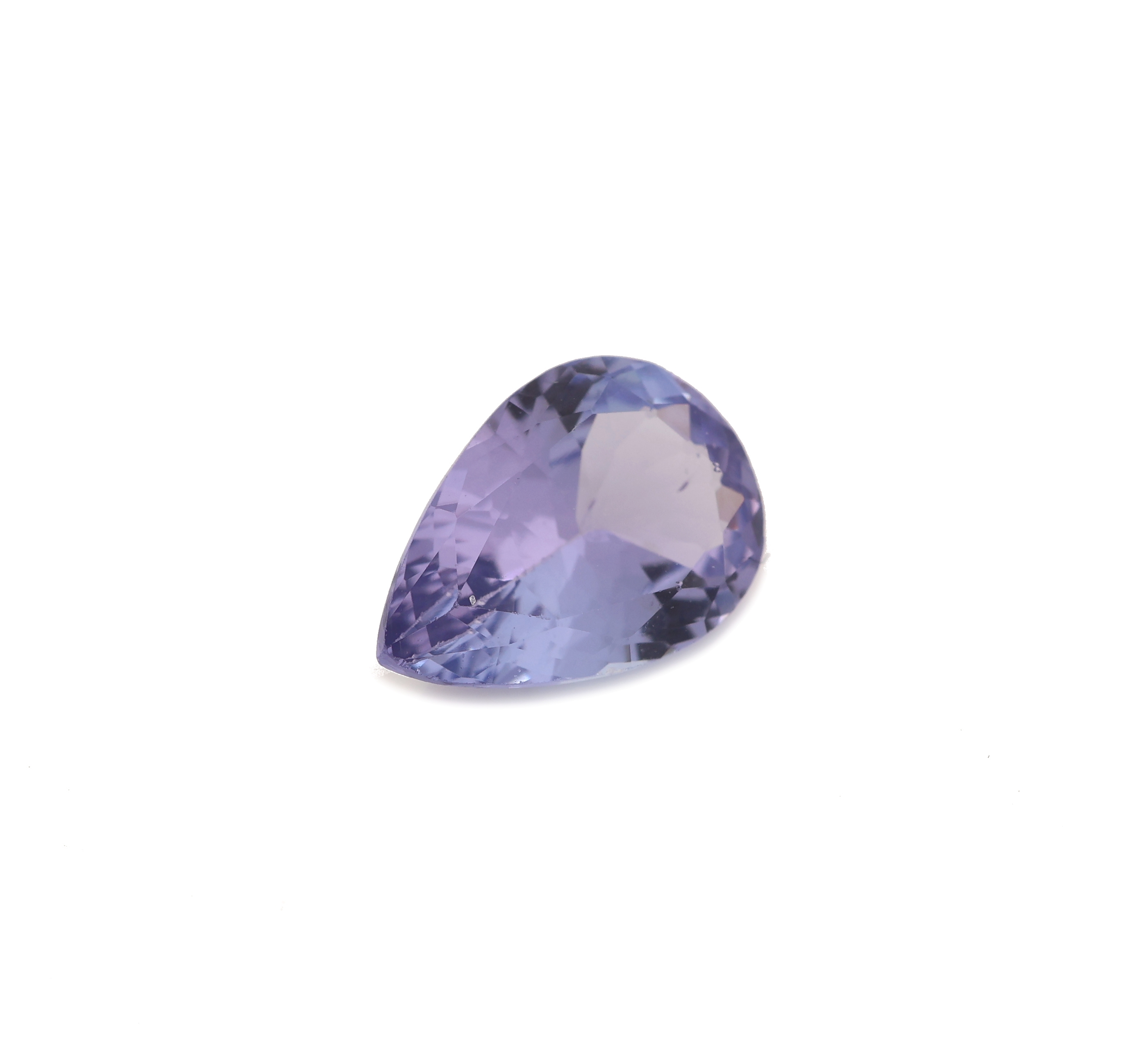 Detail a: Loser Tansanit, ca. 1.54 ct, facett. Tropfen