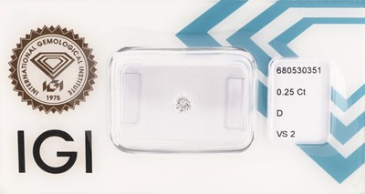 Image Loser Brillant, 0.25 ct hochfeines Weiß+ (D)/vs2, eingeschweißt mit ...