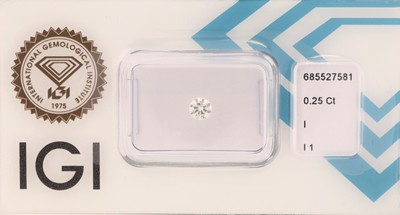 Image 26937328 - Loser Brillant, 0.25 ct l.get.Weiß(I)/p1, eingeschweißt, mit IGI-Expertise ...
