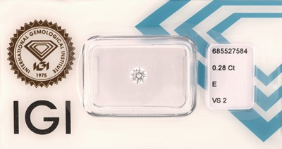 Image Loser Brillant, 0.28 ct hochfeines Weiß(E)/vs2, eingeschweißt, mit ...