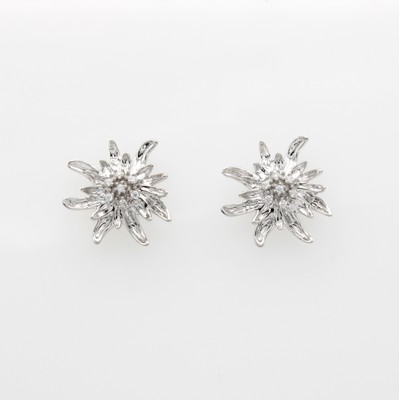 Image Paar Ohrstecker "Edelweiß" mit Brillanten, WG 585/000, 14 Brill. zus. ...