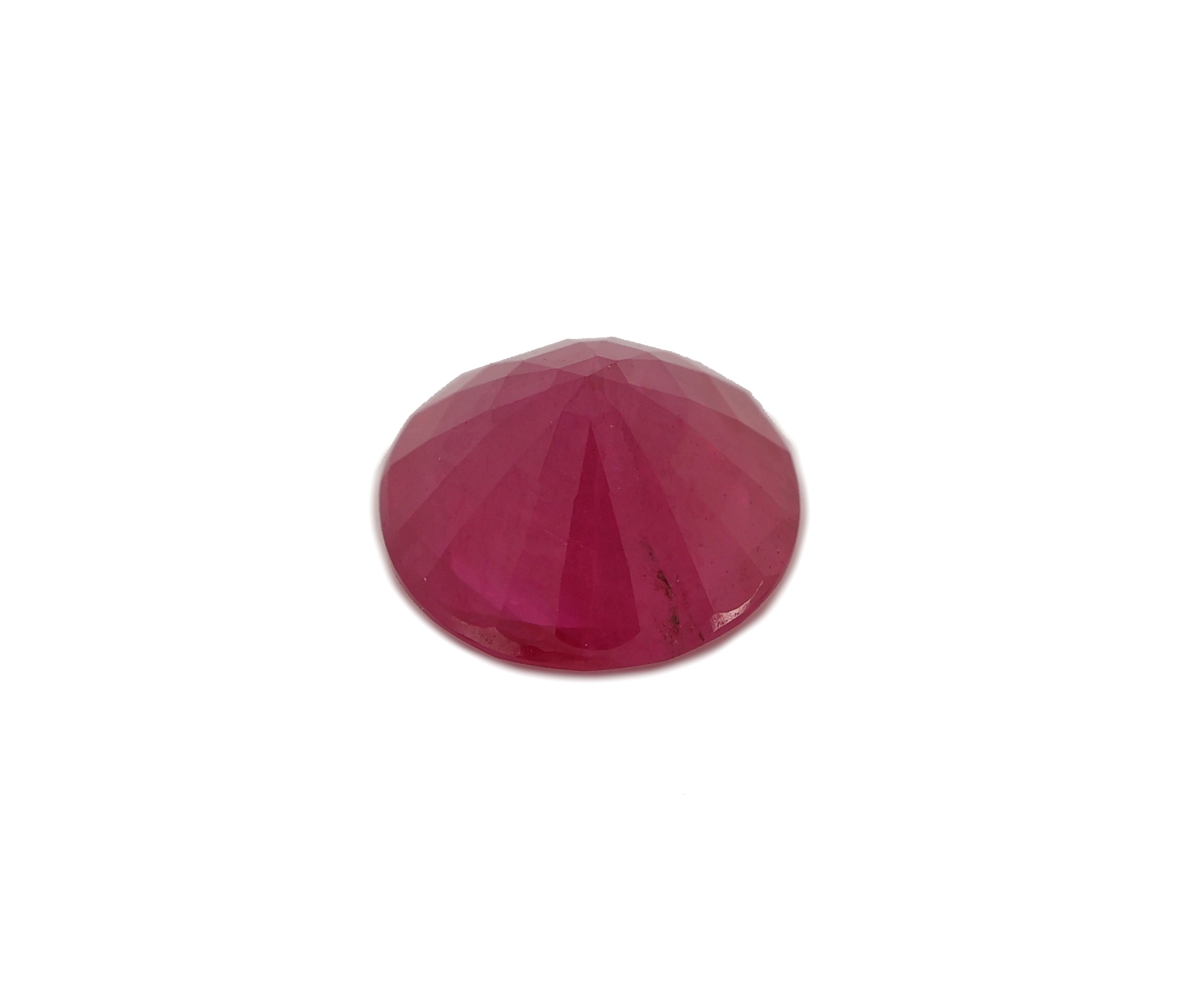 Detail b: Loser Rubin 1.15 ct, rundfacett., Herkunft Burma (Myanmar), erhitzt, mit Expertise von Gemmological International Laboratories Canada