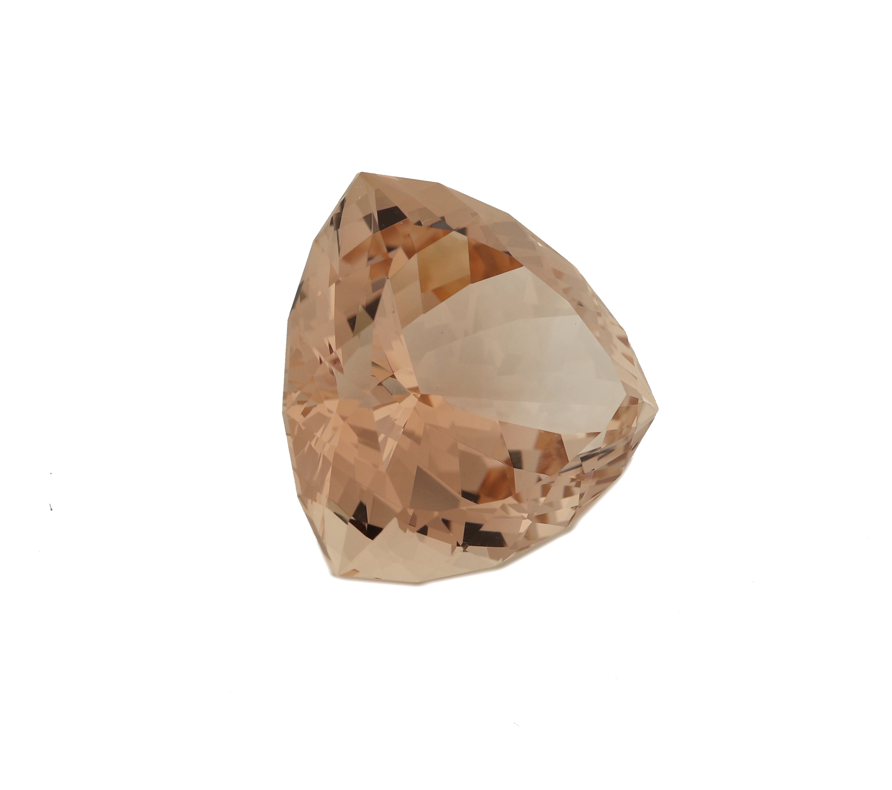 Detail a: Loser Imperial Topas, ca. 38.5 ct, facett. Trillion-Schliff, Light Reddish Orange, ca. 21.1 x 21.1 x 13.4 mm