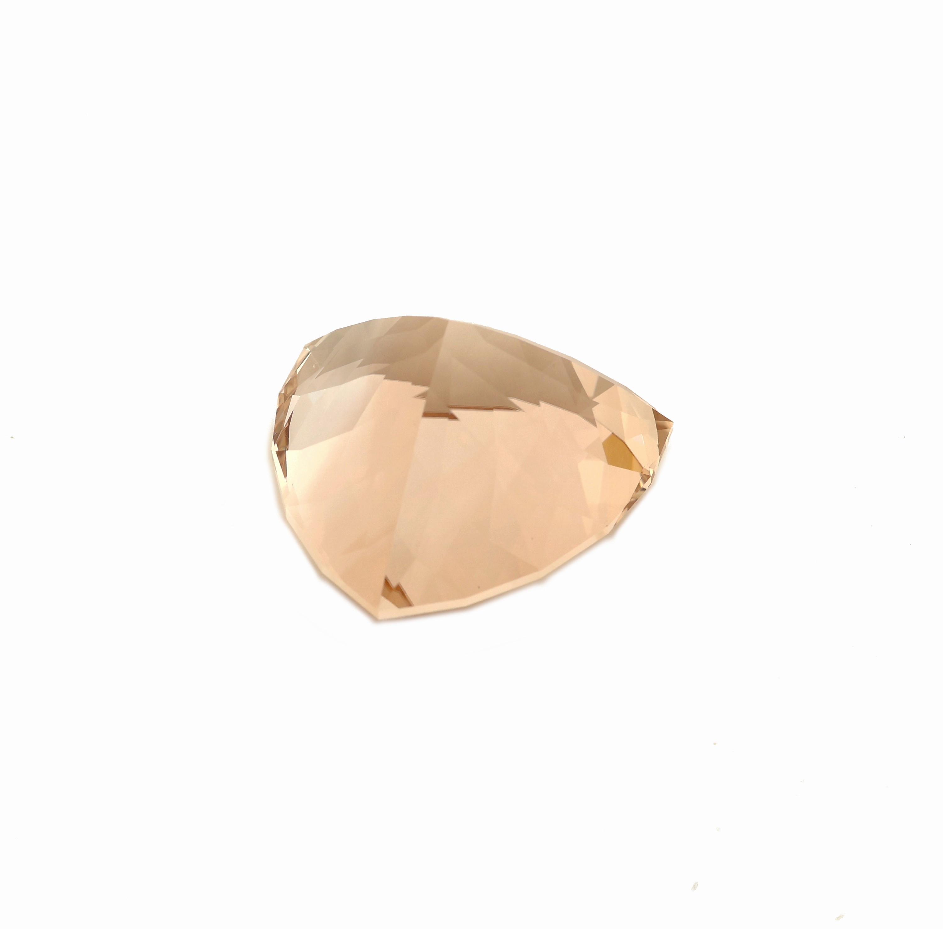 Detail b: Loser Imperial Topas, ca. 38.5 ct, facett. Trillion-Schliff, Light Reddish Orange, ca. 21.1 x 21.1 x 13.4 mm
