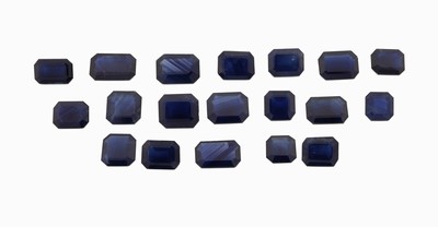 Image Lot lose Saphire, zus. ca. 10.73 ct, Treppen- schliff in versch. Größen und ...