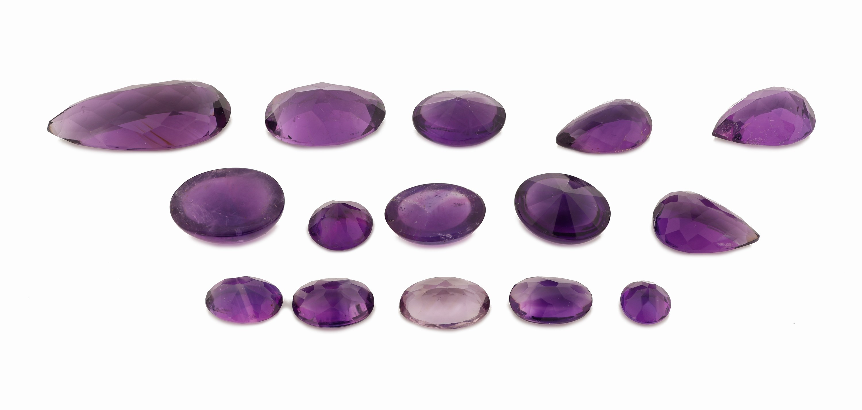 Detail a: Lot lose Amethyste, zus. ca. 84.03 ct, versch.Schliffformen, Größen und Farbnuancen