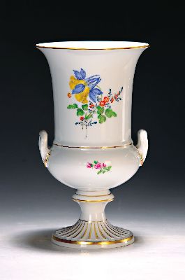 Image 26937621 - Amphorenvase, Meissen, 20. Jh., 2. Wahl, Porzellan, Blume 3, handbemalt, Goldstaffage, ...
