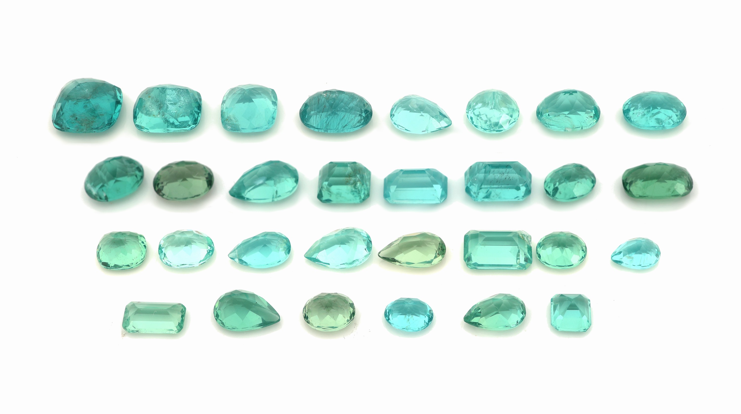 Detail a: Lot 30 lose Apatite, zus. ca. 38.8 ct, in versch. Größen, Formen und Farbnuancen