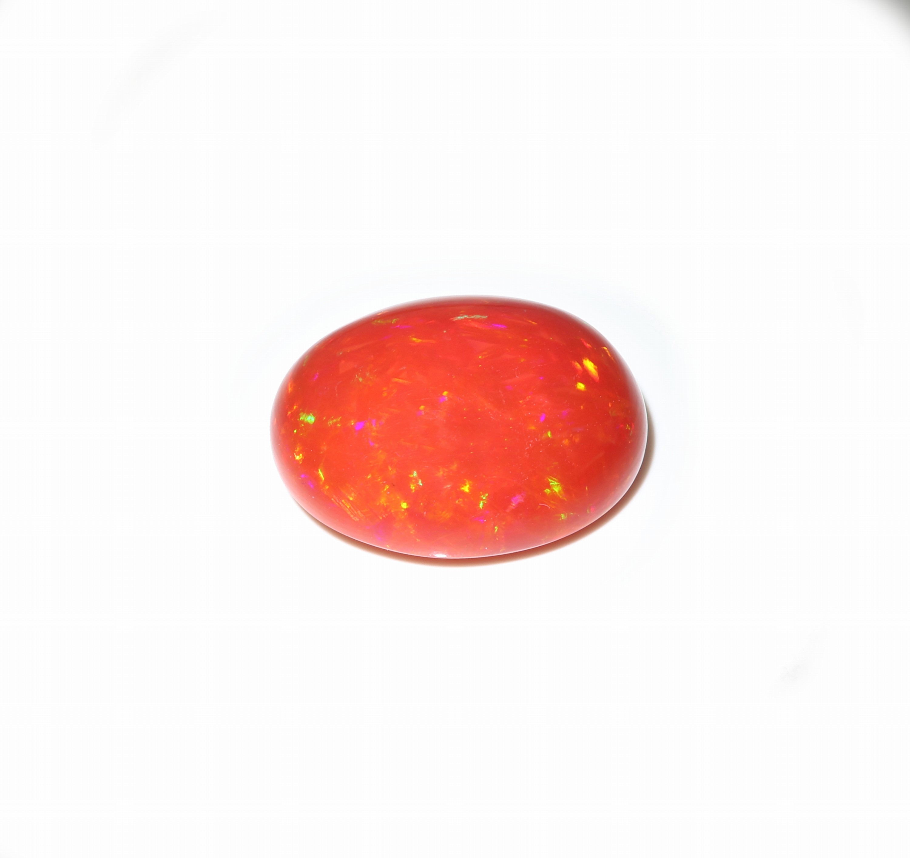 Loser roter Opal, ca. 24.9 ct, ovaler Cabochon, Red Multi Fire, ca. 24.1 x 19.8 x 11.7 mm
