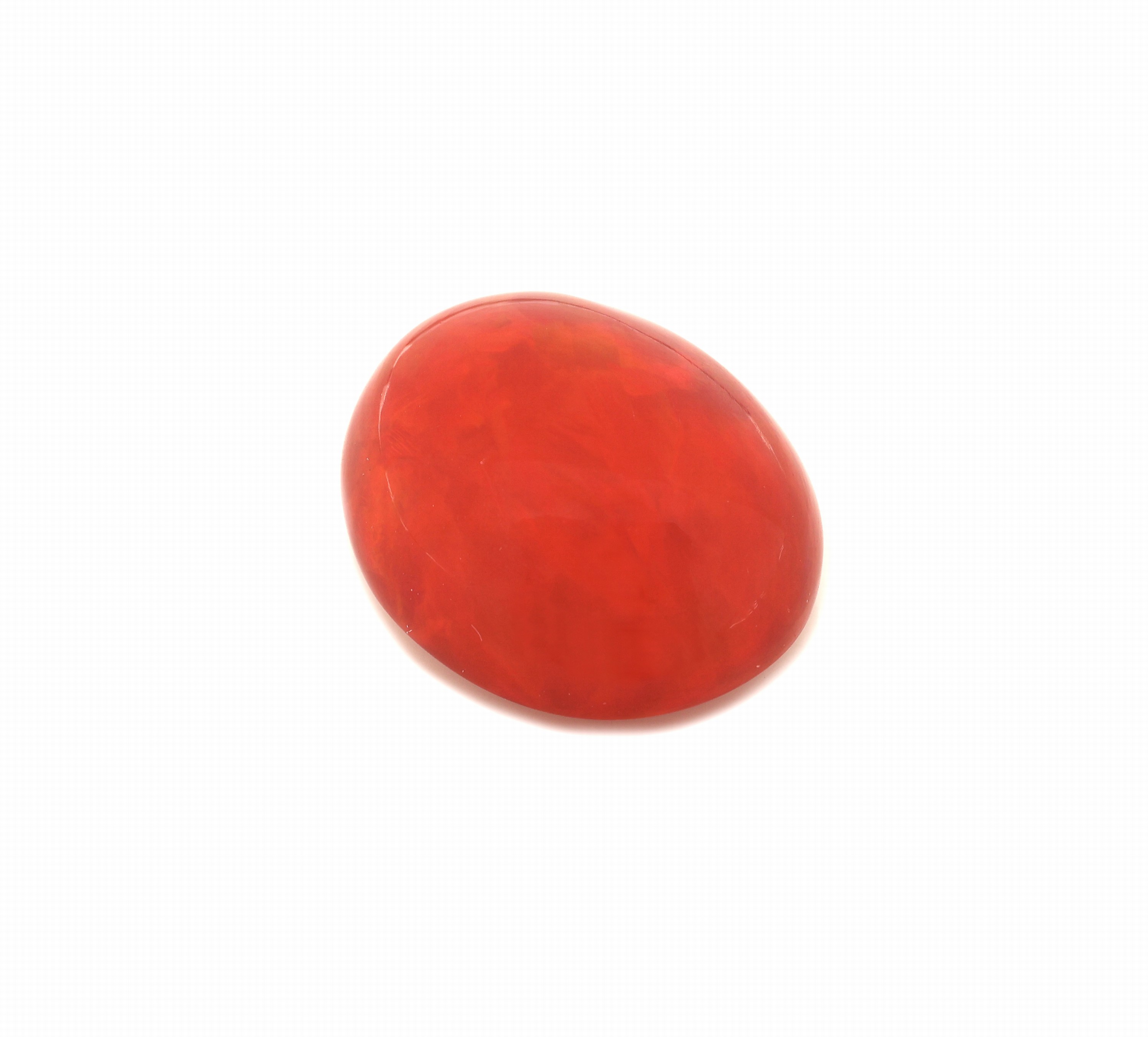 Detail b: Loser roter Opal, ca. 24.9 ct, ovaler Cabochon, Red Multi Fire, ca. 24.1 x 19.8 x 11.7 mm