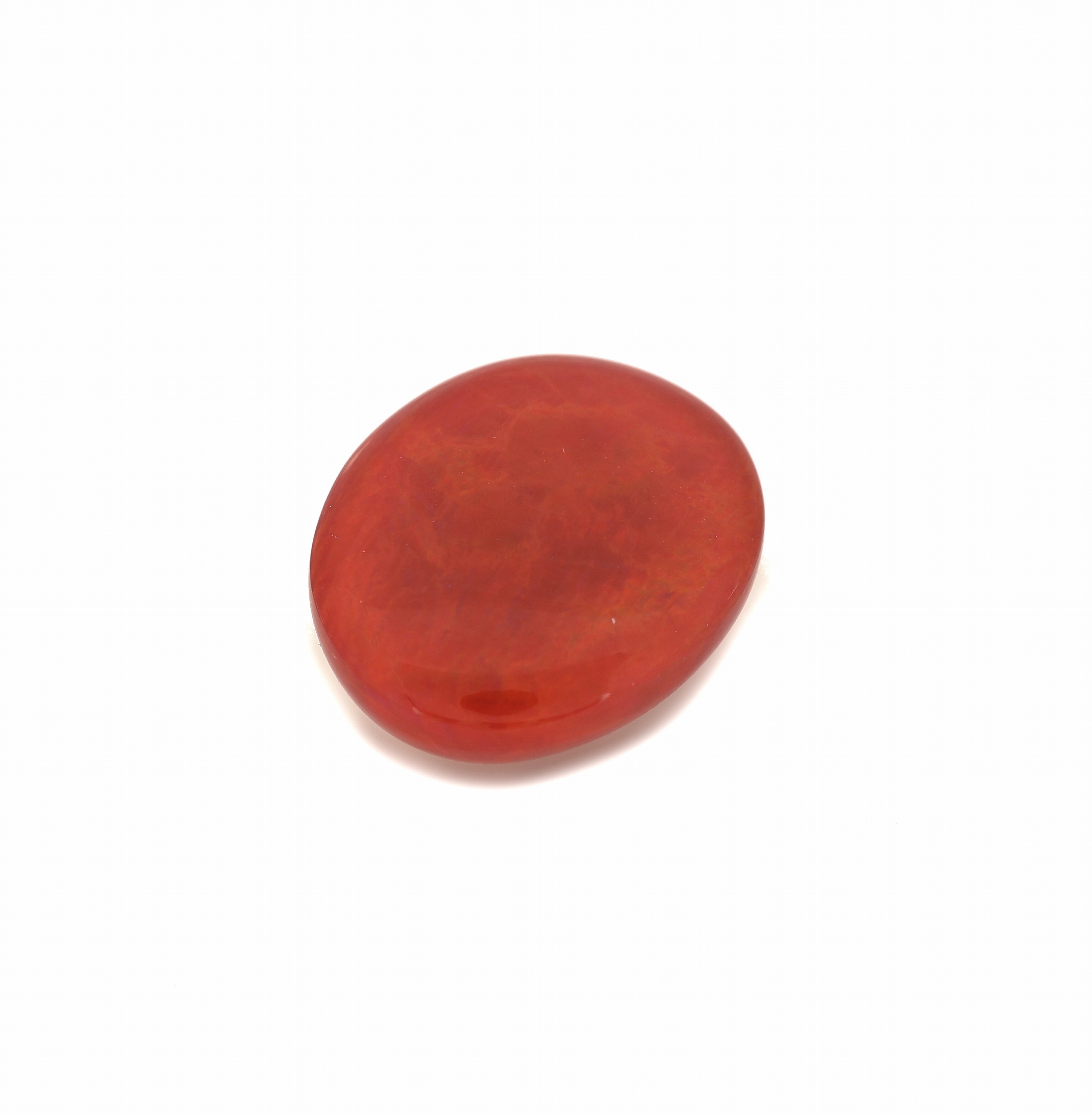 Detail c: Loser roter Opal, ca. 24.9 ct, ovaler Cabochon, Red Multi Fire, ca. 24.1 x 19.8 x 11.7 mm