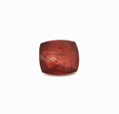 Image 26937894 - Loser Oregon Sonnenstein, ca. 7.9 ct, Tafel mit Riss, Cushion-Cut, Medium Orangy Red, ca. ...
