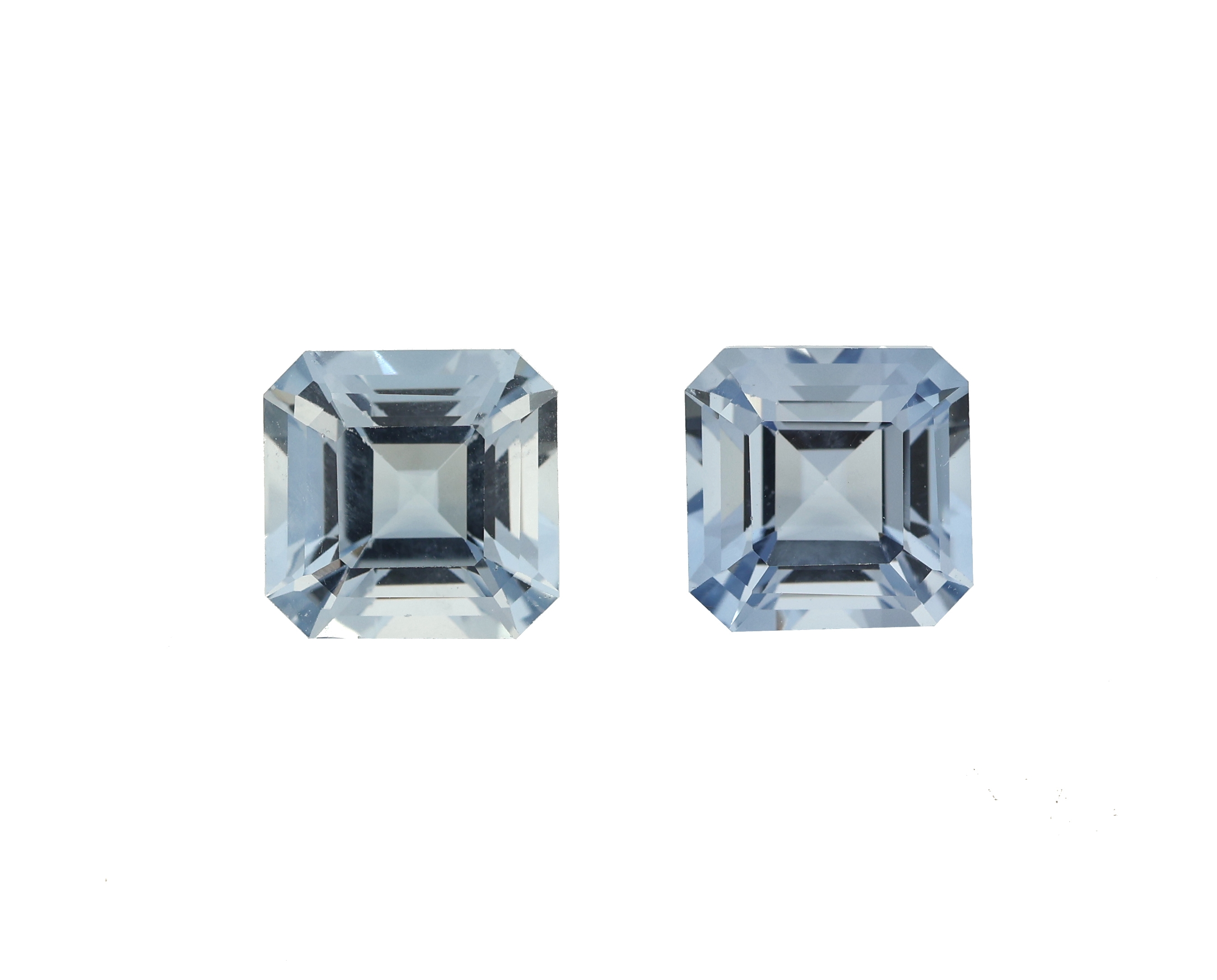 Lot 2 lose Aquamarine, zus. ca. 6.6 ct, im Asscher-Cut, min. Größenunterschied