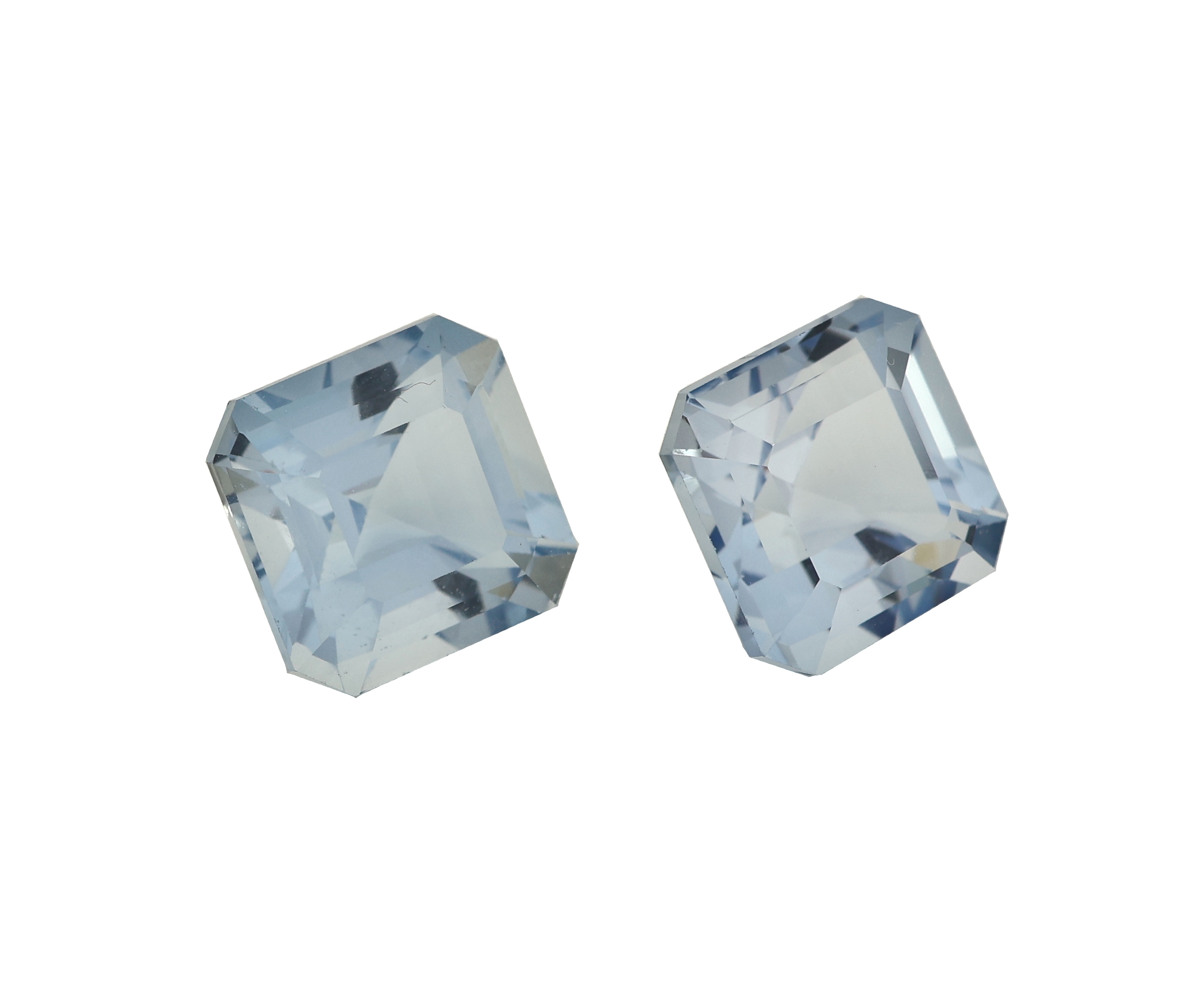 Detail a: Lot 2 lose Aquamarine, zus. ca. 6.6 ct, im Asscher-Cut, min. Größenunterschied
