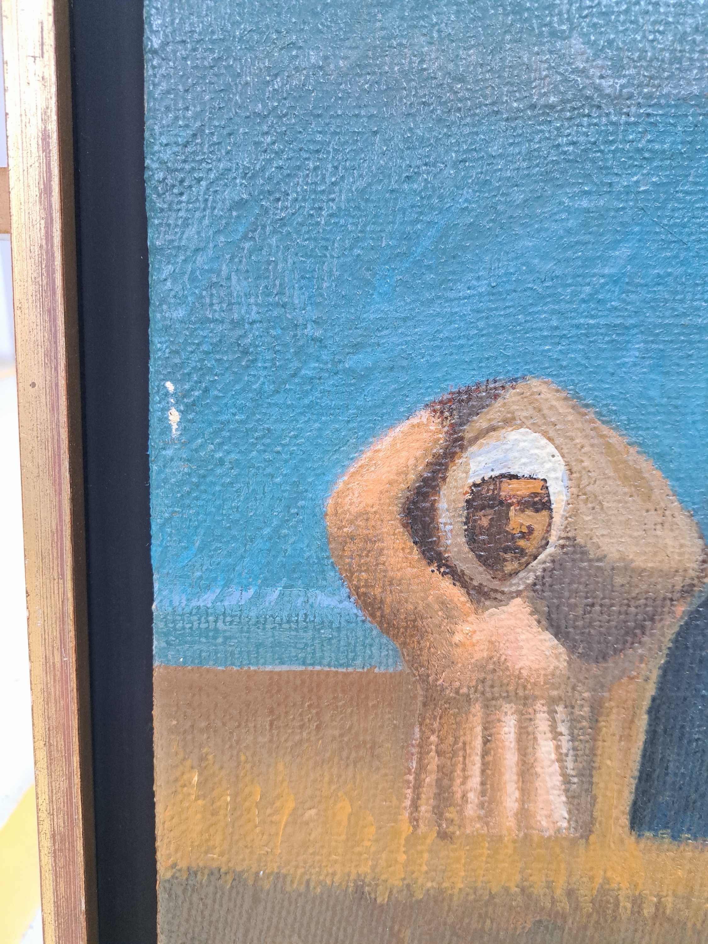 Detail b: Mario Mollari, 1930 Buenos Aires - 2010, argentinischer Maler, bäuerliche Szenerie, Frauen bei der Kornernte, Öl/Lwd, signiert, ca. 80 x 70 cm, ...