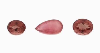 Image 26938011 - Lot 3 lose Turmaline, ca. 11.55 ct, 2 x ovalfacett., 1 x facett. Tropfen, versch. Farben ...