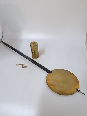 26938056h - Wanduhr, sog. Eingewichter, deutsch um 1870/80, Holzgehäuse dreiseitig verglast, ...