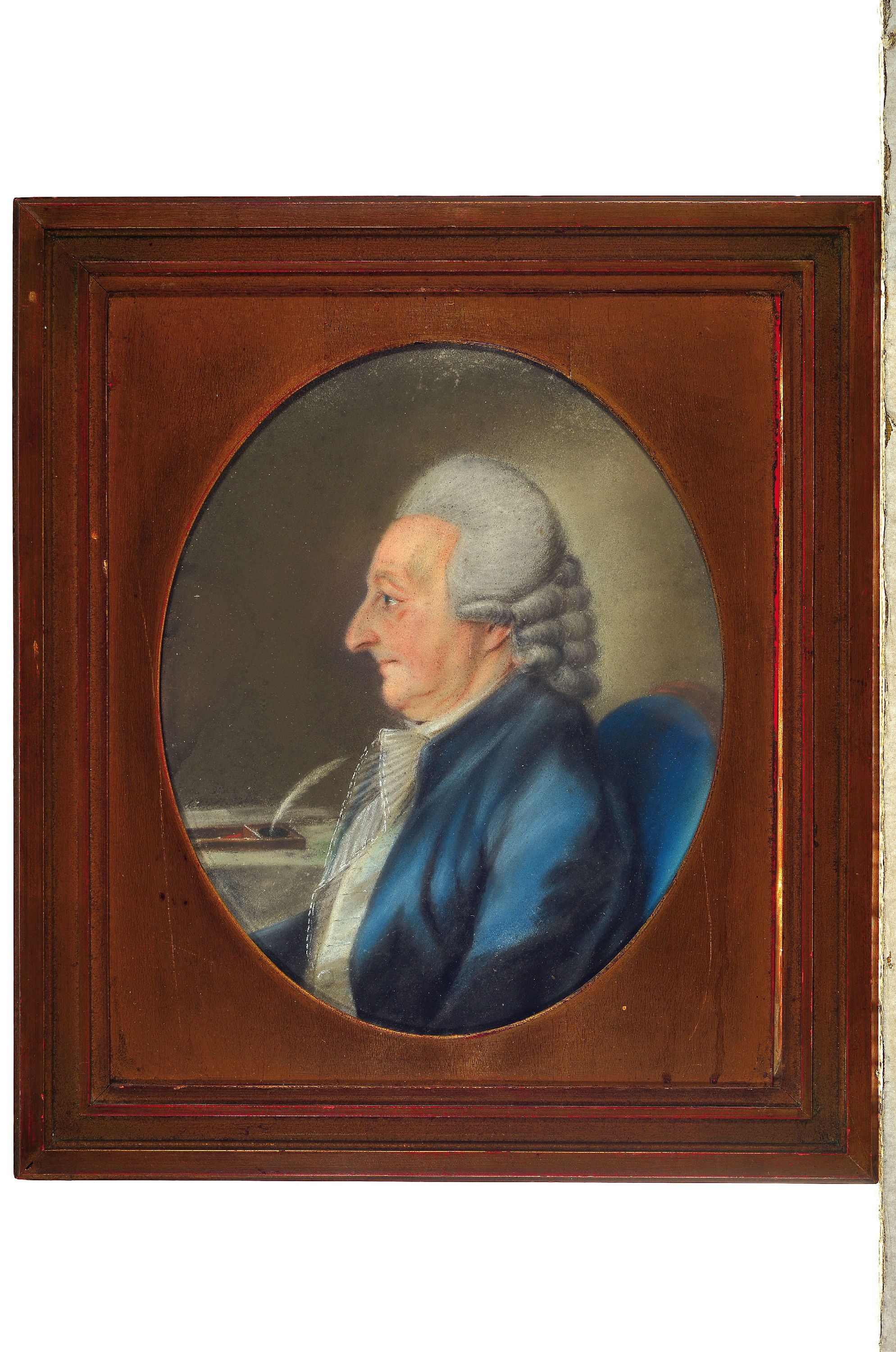 Zuschreibung: Ernst Christian Specht, um 1771-1806, Profilporträt des Hofrat Kästner, Pastell auf Papier, unsign., ovaler Bildausschnitt ca. ...