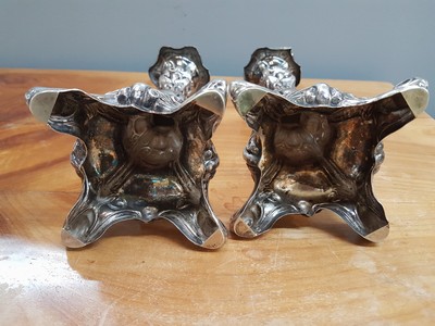 26938168e - Paar Kerzenleuchter, Barockstil, 20. Jh., Silber geprüft, ca. 300 g, H. ca. 21 cm, ...