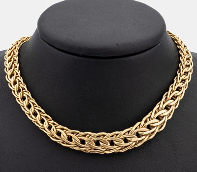 Image 26938821 - 14 kt Gold Collier, GG 585/000, verlaufend,L. ca. 50 cm, Karabinerschließe, ca. ...