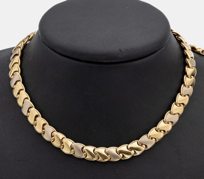 Image 26938823 - 14 kt Gold Collier, GG 585/000, teilsatiniert, total ca. 40 g, L. ca. 45 cm, ...