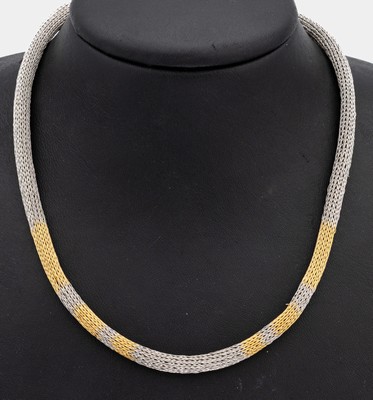 Image 26938824 - 18 kt Gold und Platin-Collier, GG 750/000 und Platin, schöne Flechtarbeit, ca. ...