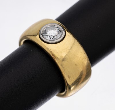 Image 26938865 - 18 kt Gold Brillant-Ring, GG 750/000, schwere massive Ausführung, Brillant in ...