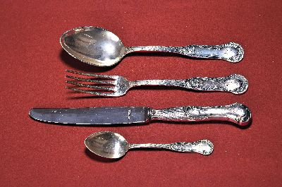 Image Umfangreiches Tafelbesteck, Koch und Bergfeld, wohl um 1900, 800er Silber, Monogramm M, ...