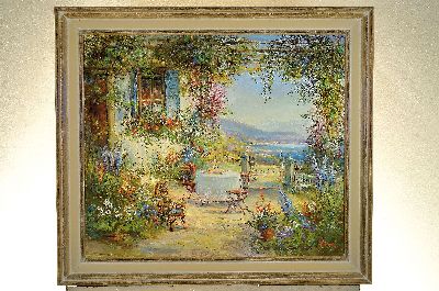 26939238k - Christian Jereczek, 1935 Berlin-2013 Heideck, Blick auf eine südliche Terrasse, ...