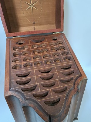 26939417c - Besteckkasten, wohl englisch, Ende 19. Jh., Nußbaumfurnier mit Fadenintarsien, im ...